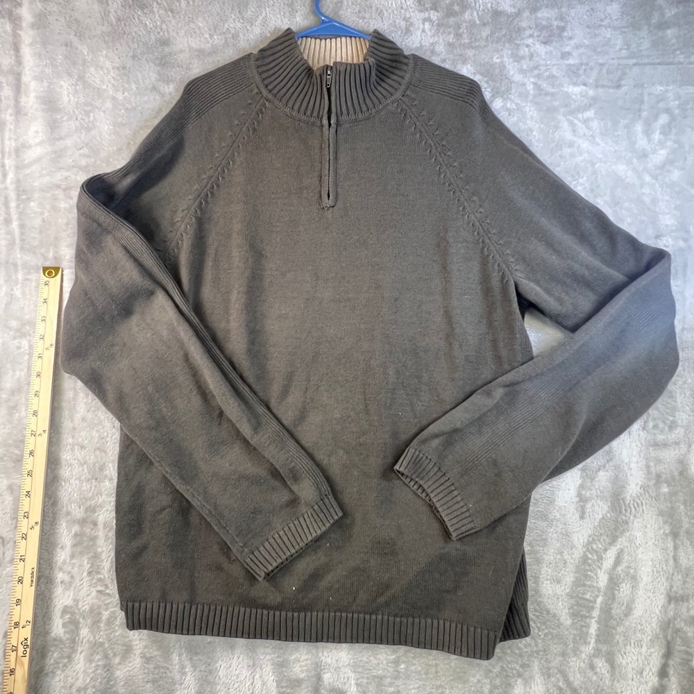 Wilke Rodriguez 100% Cotton Quarter Zip Pullover‎ Sweater Mens XL Gray